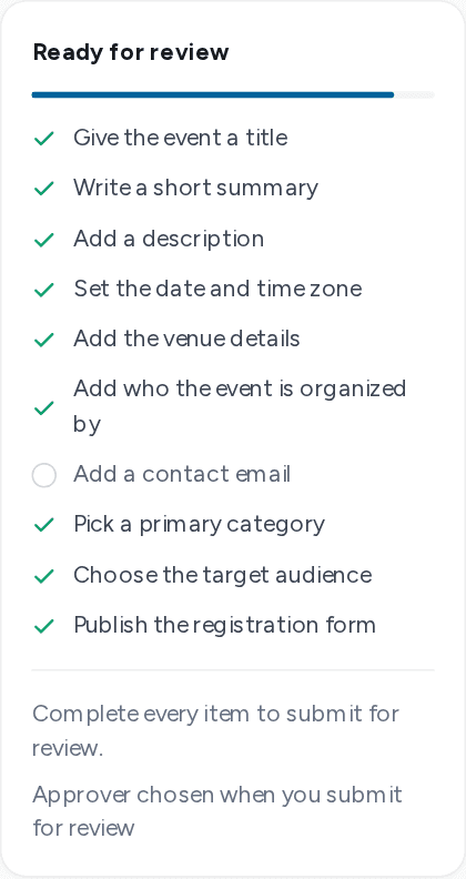 Ready for review checklist